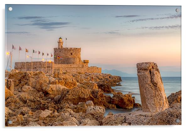 Rhodes Fort of Saint Nicholas Acrylic by Antony McAulay