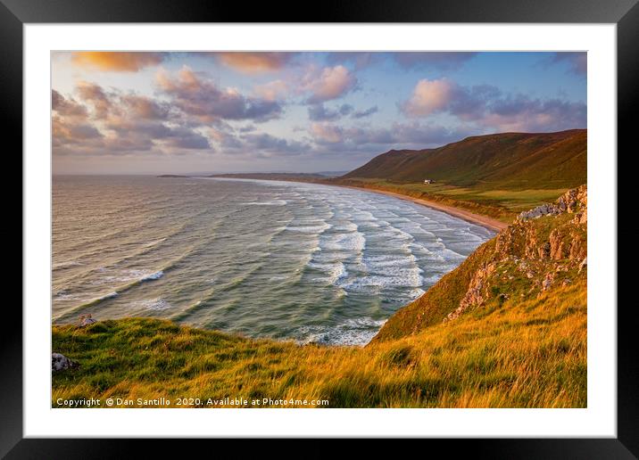 Rhossili Bay, Gower, Wales Framed Mounted Print by Dan Santillo