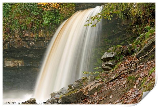 Scwd Gwladys Waterfall Vale of Neath South Wales Print by Nick Jenkins