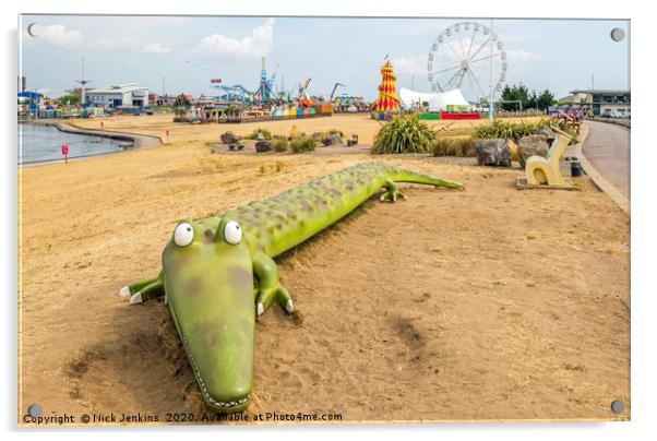 Roald Dahl Cardiff Bay Enormous Crocodile Acrylic by Nick Jenkins