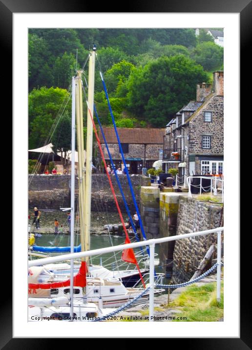 Porlock Weir Framed Mounted Print by Steven Watson