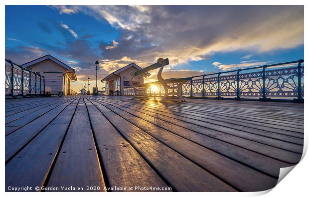 Penarth Pier Sunrise Print by Gordon Maclaren