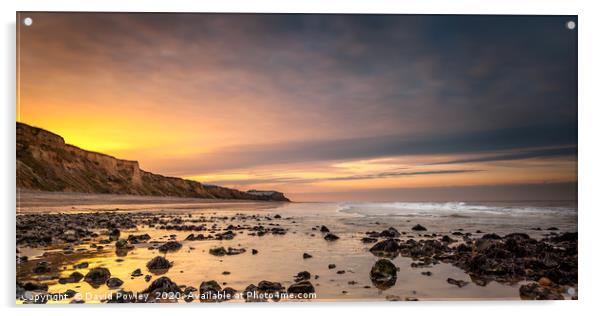 Evening light on Cromer Beach Norfolk Acrylic by David Powley