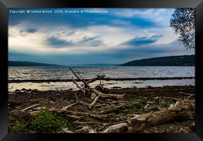 Cayuga Lake Before a Storm Framed Print by Nathan Bickel