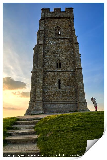 St Michael's Tower on Glastonbury Tor  Print by Gordon Maclaren