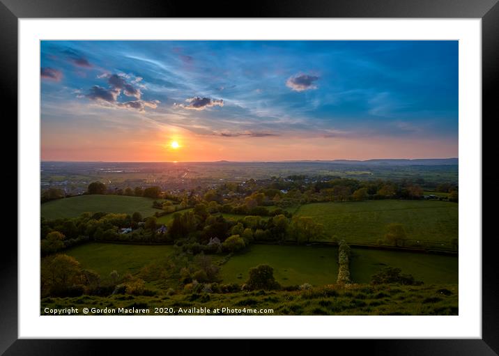 Sunset over Somerset Framed Mounted Print by Gordon Maclaren