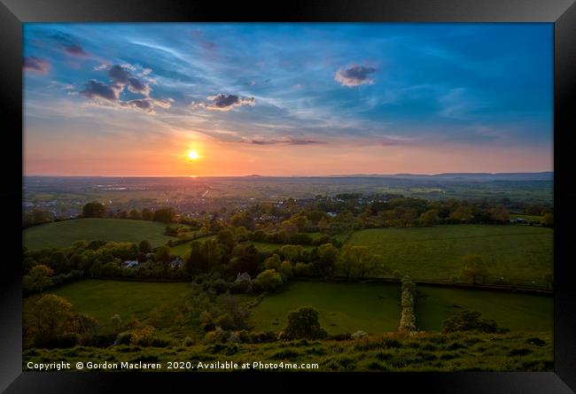 Sunset over Somerset Framed Print by Gordon Maclaren