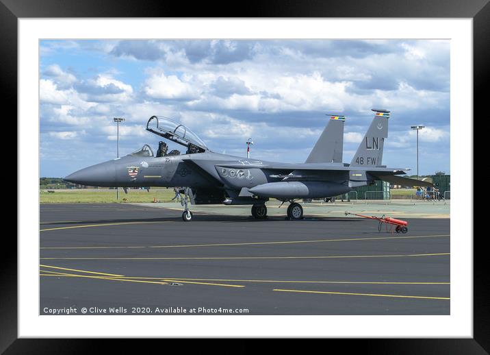 McDonnell Douglas F-15E Strike Eagle at RAF Marham Framed Mounted Print by Clive Wells