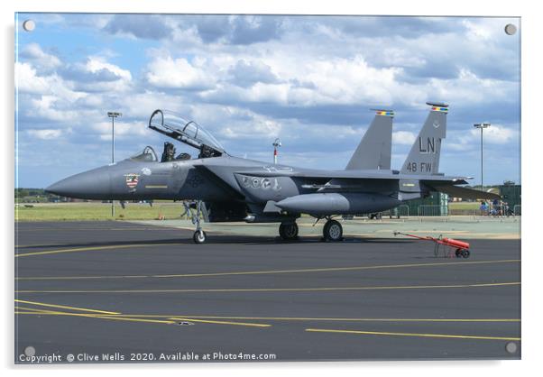 McDonnell Douglas F-15E Strike Eagle at RAF Marham Acrylic by Clive Wells