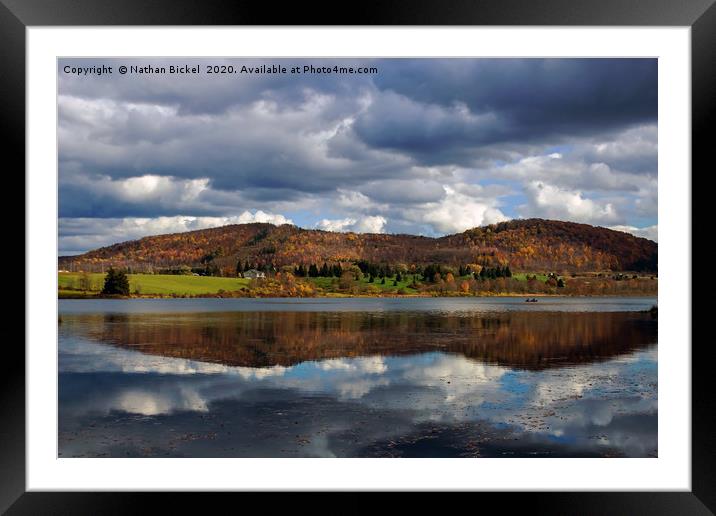 Dryden Lake In Autumn Framed Mounted Print by Nathan Bickel