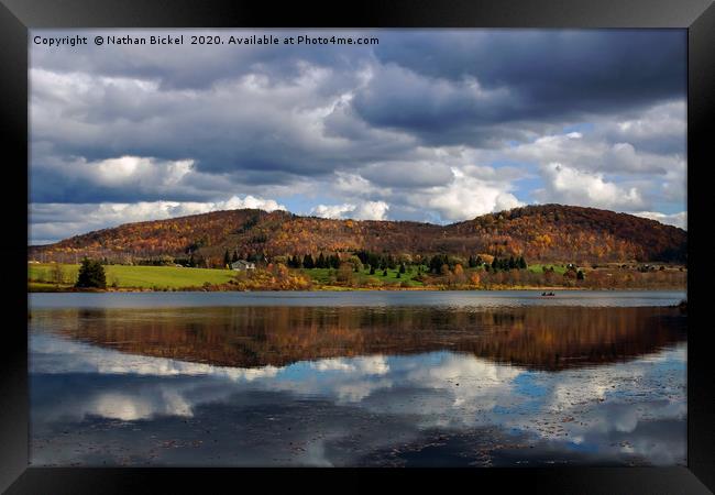 Dryden Lake In Autumn Framed Print by Nathan Bickel