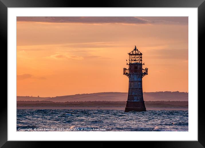 Whiteford Lighthouse, Gower, Wales Framed Mounted Print by Dan Santillo