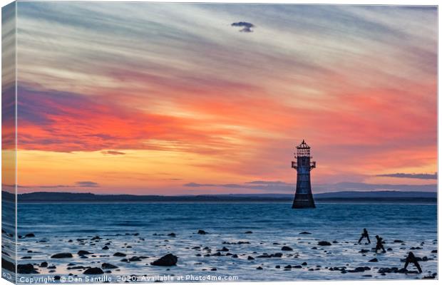 Whiteford Lighthouse, Gower, Wales Canvas Print by Dan Santillo