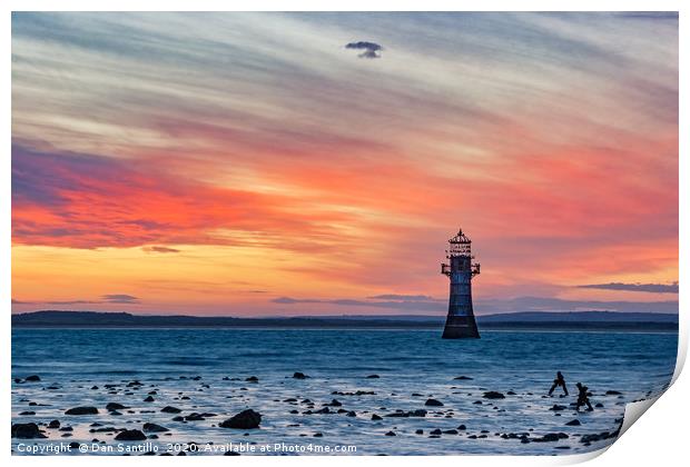 Whiteford Lighthouse, Gower, Wales Print by Dan Santillo