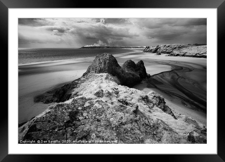 Three Cliffs Bay, Gower, Wales Framed Mounted Print by Dan Santillo