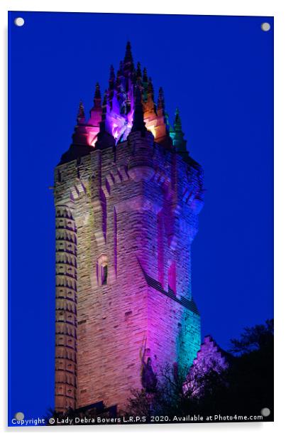 Wallace Monument in Colour  Acrylic by Lady Debra Bowers L.R.P.S