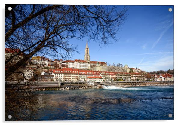 Bern and River Aare Acrylic by Svetlana Sewell