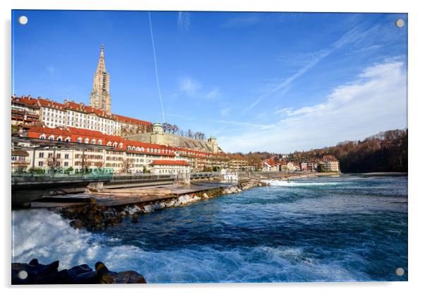 Bern and River Aare Acrylic by Svetlana Sewell