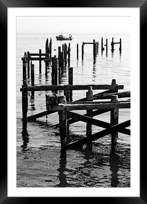 Pier remains Framed Mounted Print by Tony Bates