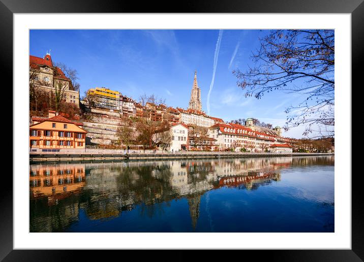 Aare river reflections of Bern Framed Mounted Print by Svetlana Sewell