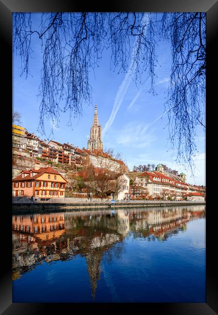Aare river reflections of Bern Framed Print by Svetlana Sewell
