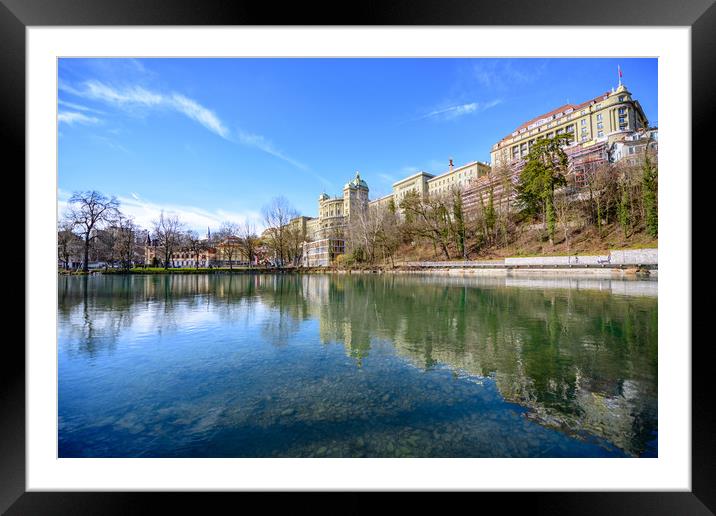 Aare river reflections of Bern Framed Mounted Print by Svetlana Sewell