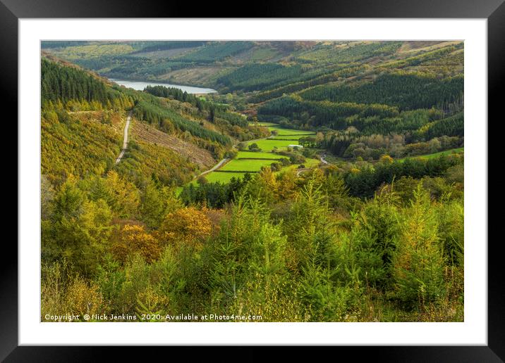 The Upper Talybont Valley Brecon Beacons in Autumn Framed Mounted Print by Nick Jenkins