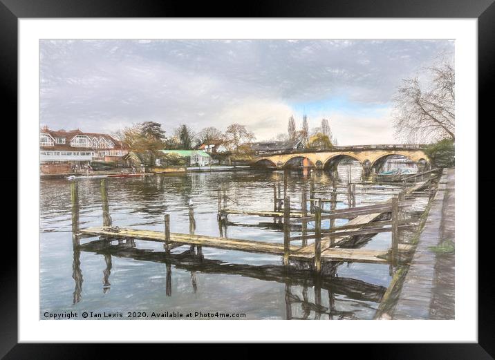 Landing Stages At Henley Framed Mounted Print by Ian Lewis