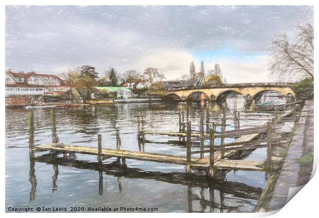 Landing Stages At Henley Print by Ian Lewis