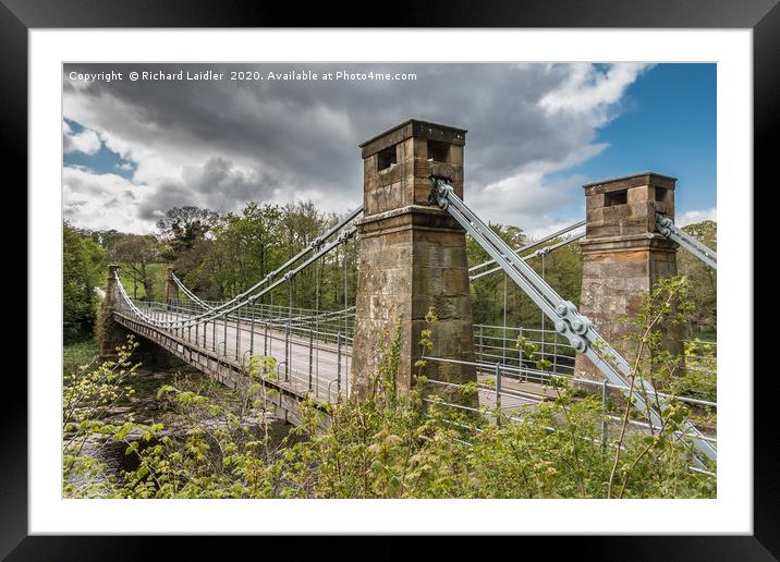 Whorlton Suspension Bridge, Teesdale Framed Mounted Print by Richard Laidler