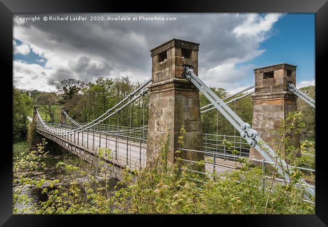 Whorlton Suspension Bridge, Teesdale Framed Print by Richard Laidler