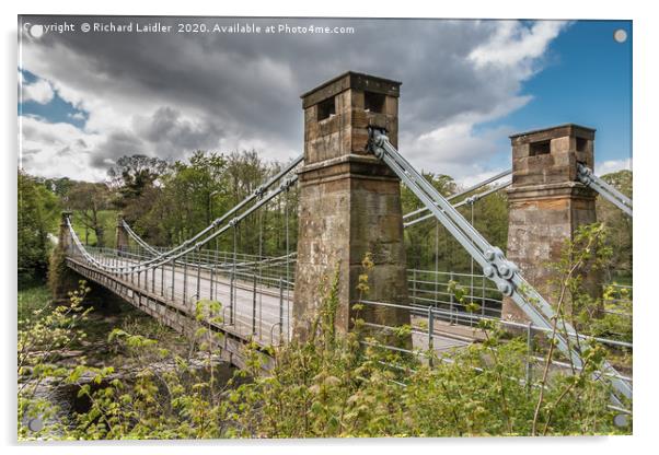 Whorlton Suspension Bridge, Teesdale Acrylic by Richard Laidler