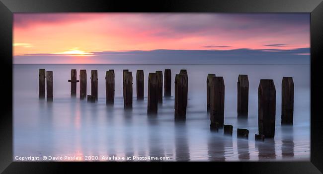 Sunrise on Lowestoft Beach Suffolk Framed Print by David Powley