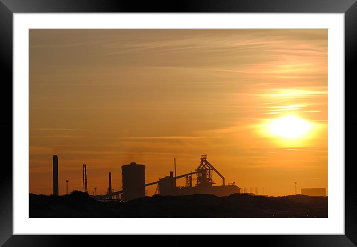 Teesside Steelworks from Redcar Framed Mounted Print by Steve Ward