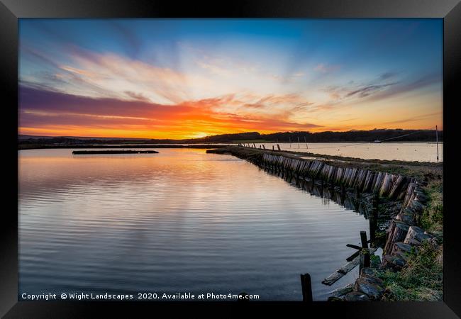 Newtown Quay Sunset Isle Of Wight Framed Print by Wight Landscapes