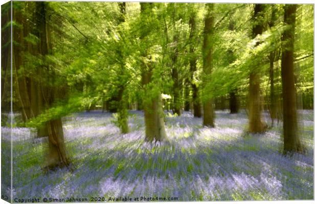 Bluebells Canvas Print by Simon Johnson