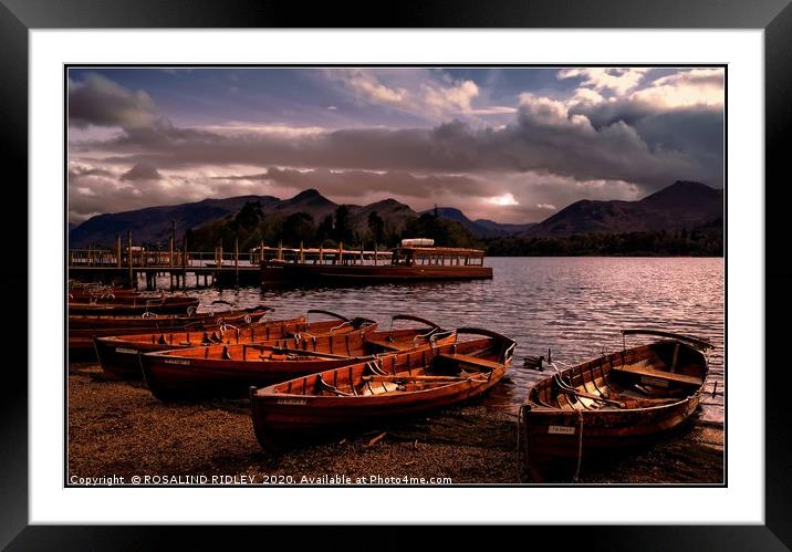 "Evening at Derwentwater" Framed Mounted Print by ROS RIDLEY