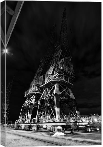 Bristol M Shed cranes 29 & 30 Canvas Print by Dean Merry