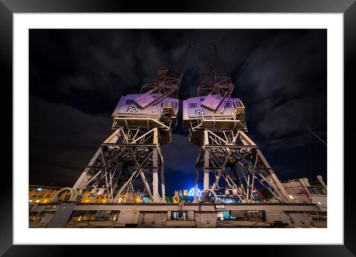 Bristol M Shed cranes 29 & 30 Framed Mounted Print by Dean Merry