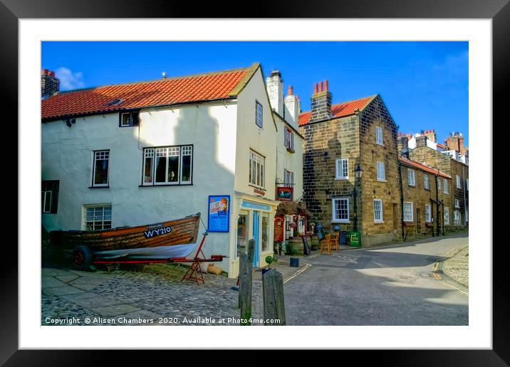 New Road, Robin Hoods Bay Framed Mounted Print by Alison Chambers