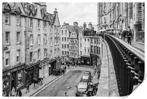 Edinburgh City Centre black and white  Print by Gail Johnson
