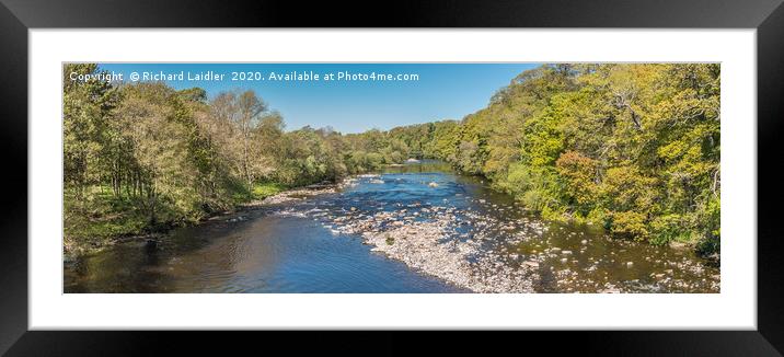 The River Tees at Whorlton Spring Panorama Framed Mounted Print by Richard Laidler