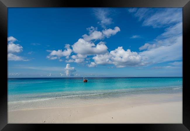 Beach Views around the small Caribbean island of C Framed Print by Gail Johnson