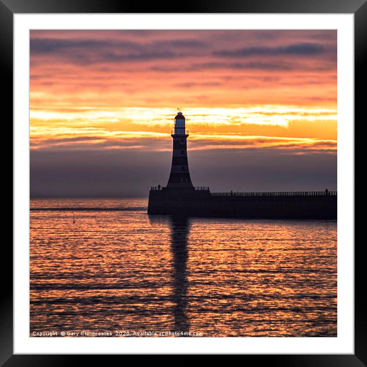 A Roker Sunrise Framed Mounted Print by Gary Clarricoates