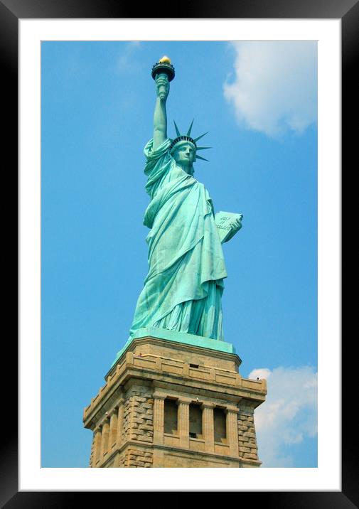 The Statue of Liberty - colossal neoclassical scul Framed Mounted Print by M. J. Photography