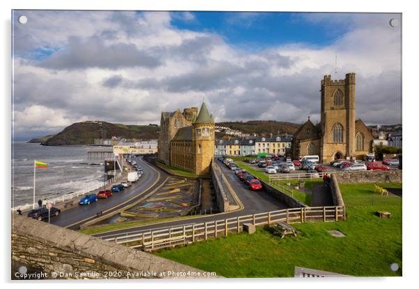 Aberystwyth from Aberystwyth Castle, Ceredigion, W Acrylic by Dan Santillo
