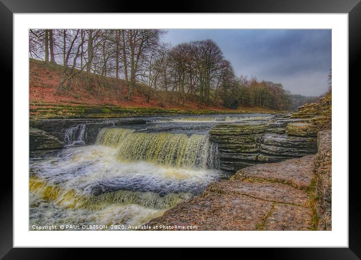 Waterfall Framed Mounted Print by PAUL OLBISON