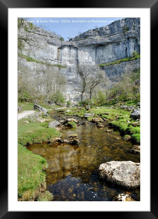 Malham Cove Yorkshire Dales Framed Mounted Print by Diana Mower