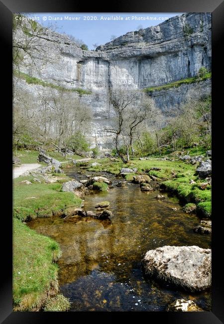 Malham Cove Yorkshire Dales Framed Print by Diana Mower