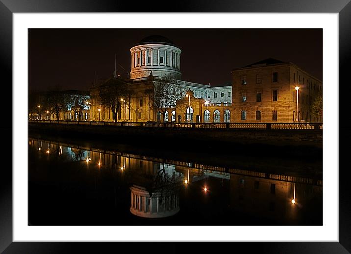 The Four Courts along the River Liffey Framed Mounted Print by Thomas Stroehle